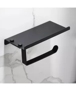 Suport Hartie Igienica cu Suport Telefon/Parfum Negru GJ601