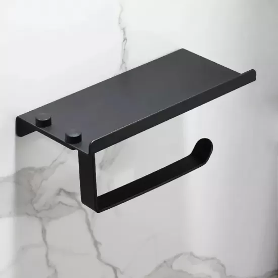 Suport Hartie Igienica cu Suport Telefon/Parfum Negru GJ601 Suport Hartie Igienica cu Suport Telefon/Parfum Negru GJ601