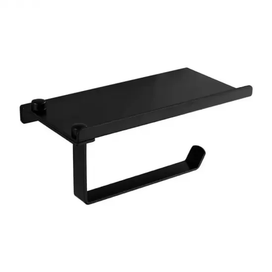 Suport Hartie Igienica cu Suport Telefon/Parfum Negru GJ601 Suport Hartie Igienica cu Suport Telefon/Parfum Negru GJ601