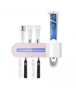 Suport cu Sterilizator UV pentru Periute de Dinti si Dozator Pasta