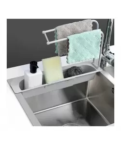 Suport Telescopic pentru Chiuveta, 50 cm, Plastic, Gri Suport Telescopic pentru Chiuveta, 50 cm, Plastic, Gri