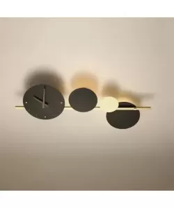 Aplica LED Bryson 18W Ceas Integrat Negru Auriu