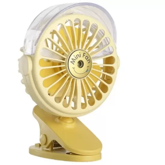 Mini Ventilator Portabil cu Umidificator si Cablu USB, Galben