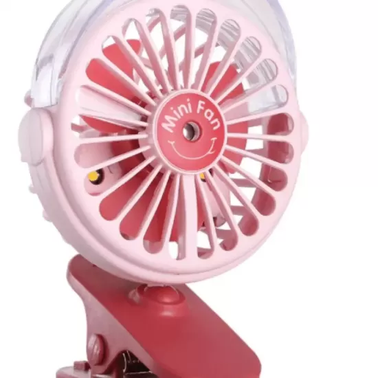 Mini Ventilator Portabil cu Umidificator si Cablu USB, Roz