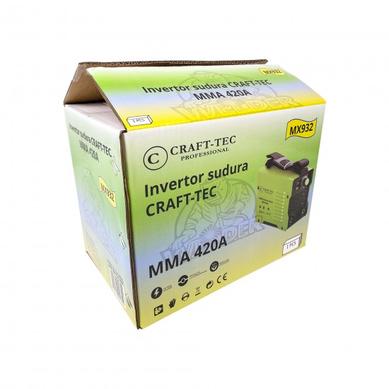 Aparat de sudura,Invertor de Sudura Craft-Tec, MMA420A, Display Electronic