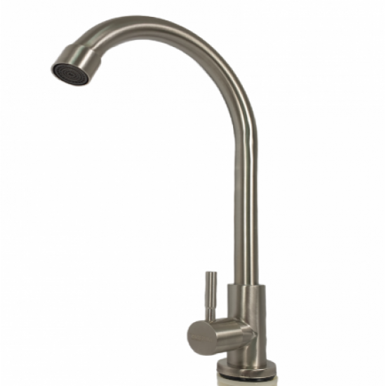 Baterie bucatarie apa rece SUS din otel inoxidabil, Monocomanda, Racorduri incluse, MIXXUS MONO-01.