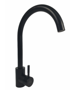 Baterie bucatarie din otel inoxidabil, Monocomanda, Racorduri incluse, MIXXUS SUS-011 BLACK
