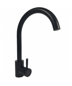 Baterie bucatarie din otel inoxidabil, Monocomanda, Racorduri incluse, MIXXUS SUS-011 BLACK