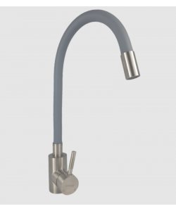 Baterie bucatarie din otel inoxidabil, Monocomanda, Racorduri incluse, MIXXUS SUS-011 REFL GRAY 