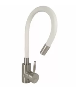 Baterie bucatarie din otel inoxidabil, Monocomanda, Racorduri incluse, MIXXUS SUS-011 REFL WHITE Baterie bucatarie din otel inoxidabil, Monocomanda, Racorduri incluse, MIXXUS SUS-011 REFL WHITE