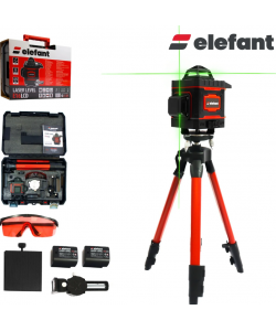 Nivela laser cu display LCD si trepied ELEFANT E16-LCD, 16 linii ±2 mm/5m, 40 m, Timp de nivelare ≤ 5s