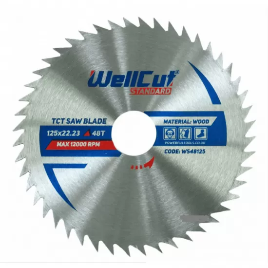 125X22.23 48T WITHOUT TCT SAW BLADE WELLCUT STANDARD 125X22.23 48T WITHOUT TCT SAW BLADE WELLCUT STANDARD