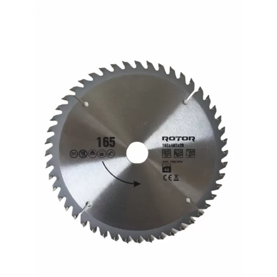 165x20 48T disc de taiat lemnul ROTOR 165x20 48T disc de taiat lemnul ROTOR