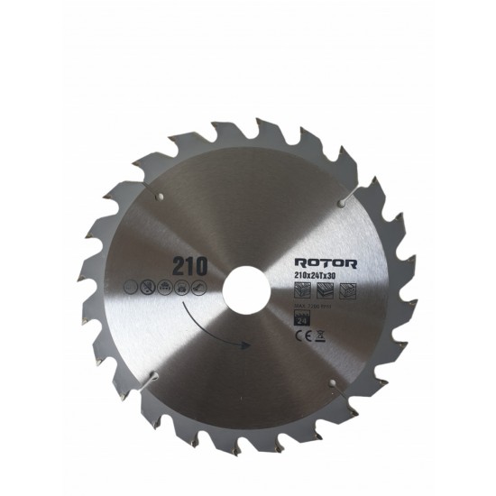 210X30 24T disc de taiat lemnul ROTOR 210X30 24T disc de taiat lemnul ROTOR
