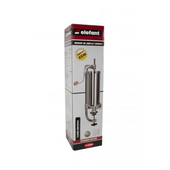 Aparat de facut Carnati Elefant KY-2005C, 2,5 kg, metal/inox, Vertical 4 palnii, prindere de masa