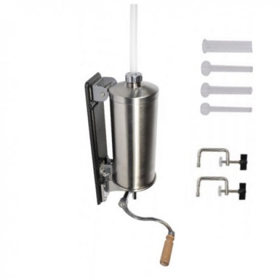 Aparat de umplut Carnati Elefant KY-2006PA, 3 kg, metal/inox, Orizontal/Rabatabil 4 palnii, prindere de masa