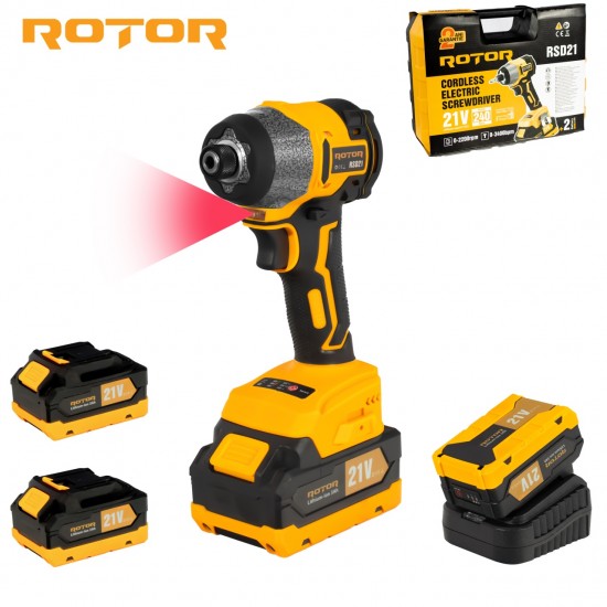 Autofiletanta cu impact pe acumulator ROTOR RSD21, 21 V /3 Ah, 240 Nm,2200 rot/min, 3400 BPM