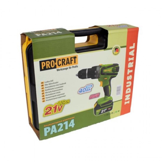 Autofiletanta cu percutie Procraft PA214, 21 V, 4 Ah, 60 Nm, 1500rpm, Mandrina metalica