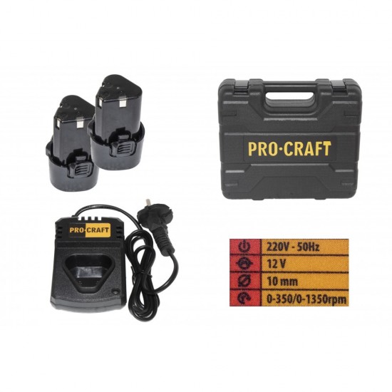 Autofiletanta Procraft PA 12Lis, fara fir, 2 Acumulatori, 12V, 2Ah
