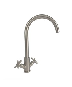 Baterie bucatarie MIXXUS DVE-011 din otel inoxidabil, Dubla comanda, Racorduri incluse