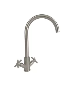 Baterie bucatarie MIXXUS DVE-011 din otel inoxidabil, Dubla comanda, Racorduri incluse