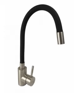 Baterie bucatarie MIXXUS SUS-011 REFL BLACK din otel inoxidabil, Monocomanda, Racorduri incluse