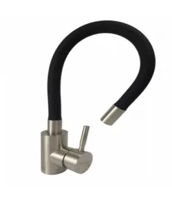 Baterie bucatarie MIXXUS SUS-011 REFL BLACK din otel inoxidabil, Monocomanda, Racorduri incluse