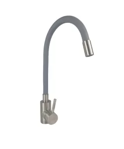 Baterie bucatarie MIXXUS SUS-011 REFL GRAY din otel inoxidabil, Monocomanda, Racorduri incluse