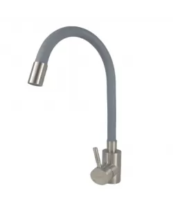 Baterie bucatarie MIXXUS SUS-011 REFL GRAY din otel inoxidabil, Monocomanda, Racorduri incluse