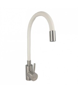 Baterie bucatarie MIXXUS SUS-011 REFL WHITE din otel inoxidabil, Monocomanda, Racorduri incluse