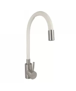 Baterie bucatarie MIXXUS SUS-011 REFL WHITE din otel inoxidabil, Monocomanda, Racorduri incluse