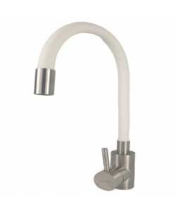 Baterie bucatarie MIXXUS SUS-011 REFL WHITE din otel inoxidabil, Monocomanda, Racorduri incluse