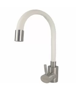 Baterie bucatarie MIXXUS SUS-011 REFL WHITE din otel inoxidabil, Monocomanda, Racorduri incluse