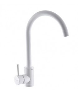 Baterie bucatarie MIXXUS SUS-011WHITE din otel inoxidabil, Monocomanda, Racorduri incluse