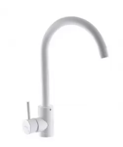 Baterie bucatarie MIXXUS SUS-011WHITE din otel inoxidabil, Monocomanda, Racorduri incluse