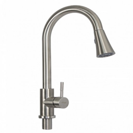 Baterie bucatarie MIXXUS SUS-014-B din otel inoxidabil, Monocomanda, Racorduri incluse
