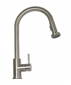 Baterie bucatarie MIXXUS SUS-014-A din otel inoxidabil, Monocomanda, Racorduri incluse