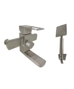 Baterie cada MIXXUS FIT-009 din otel inoxidabil, Monocomanda, Lungime furtun 150 cm