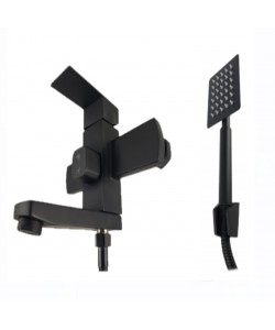 Baterie cada MIXXUS KUB-009 (EURO) BLACK din otel inoxidabil, Monocomanda, Furtun dus 150cm