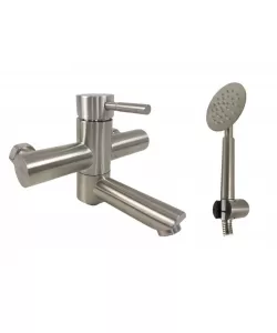 Baterie cada MIXXUS SUS-009 din otel inoxidabil, Monocomanda, Lungime furtun 150 cm