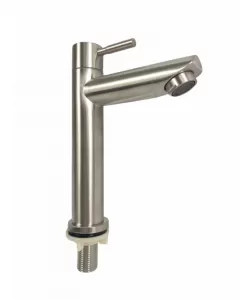 Baterie lavoar apa rece MIXXUS MONO-02.SUS din otel inoxidabil, Monocomanda, Racorduri incluse