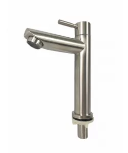 Baterie lavoar apa rece MIXXUS MONO-02.SUS din otel inoxidabil, Monocomanda, Racorduri incluse