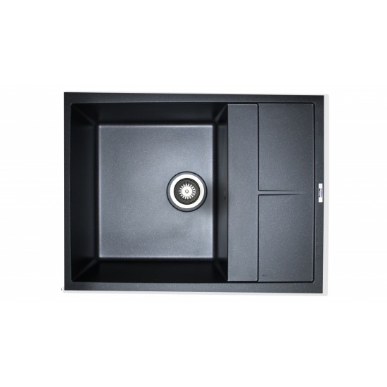 Chiuveta de bucatarie Elefant Premium Lotus Negru metalic , 650x500 mm