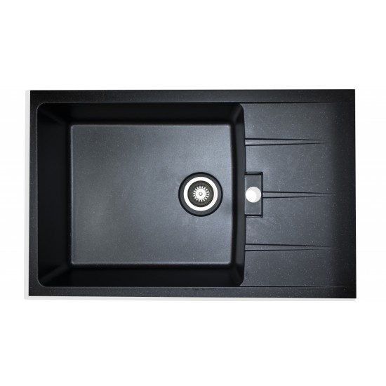 Chiuveta de bucatarie Elefant Premium Roma Negru metalic, 775x495 mm