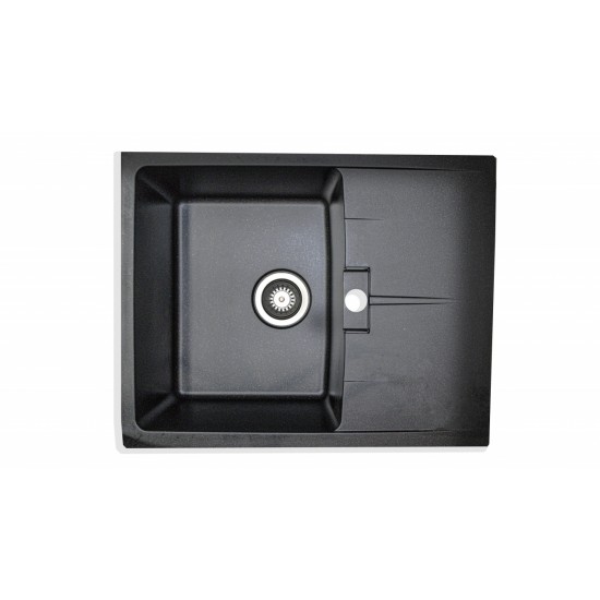 Chiuveta de bucatarie Elefant Premium Zirkon Negru metalic, 620 x500 mm