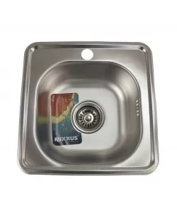 Chiuveta de bucatarie inox patrata, MIXXUS Z3838-06-160E,Adancime 160 mm