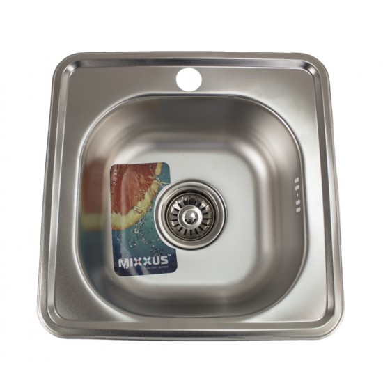 Chiuveta de bucatarie inox patrata, MIXXUS Z3838-06-160E,Adancime 160 mm
