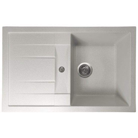 Chiuvetă din compozit de granit pentru bucătărie Alb ELEFANT PREMIUM 7850 TROYA