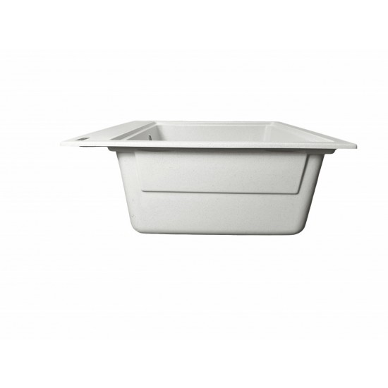 Chiuvetă din compozit de granit pentru bucătărie Alb ELEFANT PREMIUM 5852 VESTA
