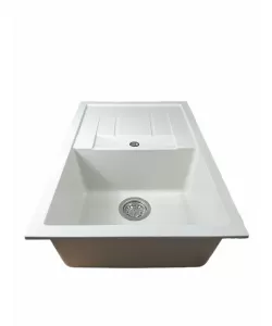 Chiuvetă din compozit de granit pentru bucătărie Alb ELEFANT PREMIUM 7850 TROYA Chiuvetă din compozit de granit pentru bucătărie Alb ELEFANT PREMIUM 7850 TROYA